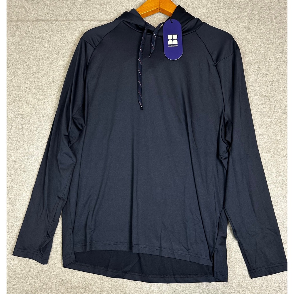 NWT Weatherman Folds of Honor Hooded Sun Shirt Mens XXL Navy Performance UPF 50+